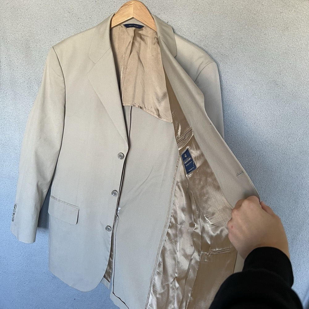 Brooks Brothers Blazer Mens 40R Brown Suit Coat Unstructured Brookscool Poplin - Picture 4 of 16